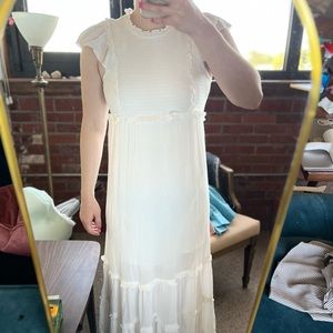 White creamy gauze, maxi dress, urban outfitters, small nwt